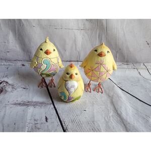 Jim Shore Chickens Easter Spring Chick Egg Heartwood Creek Edition Set 3 Chicks